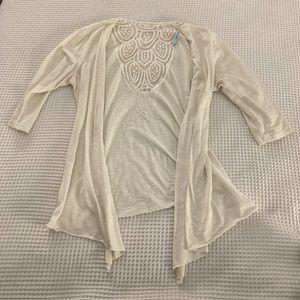 Maurice’s Lightweight Cardigan with Lace Detail